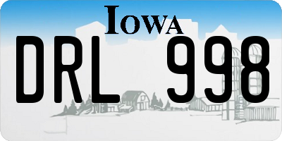 IA license plate DRL998