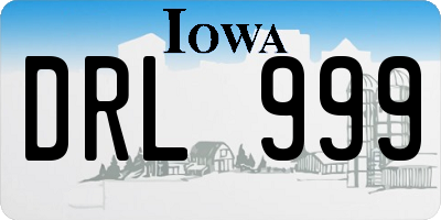 IA license plate DRL999