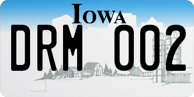 IA license plate DRM002