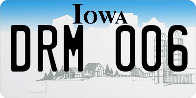 IA license plate DRM006