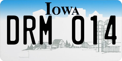 IA license plate DRM014
