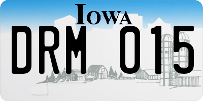 IA license plate DRM015