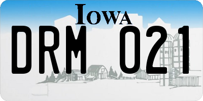 IA license plate DRM021