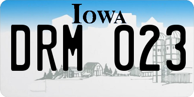 IA license plate DRM023