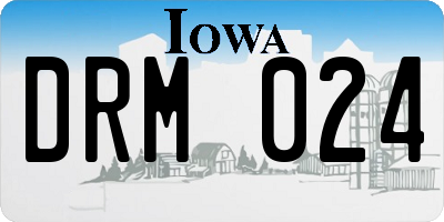 IA license plate DRM024
