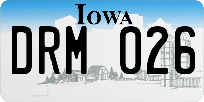 IA license plate DRM026