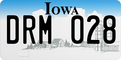 IA license plate DRM028
