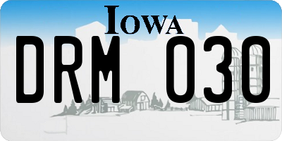 IA license plate DRM030