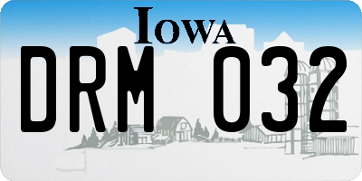 IA license plate DRM032