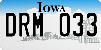 IA license plate DRM033