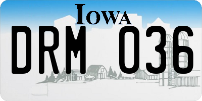 IA license plate DRM036