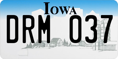IA license plate DRM037