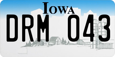 IA license plate DRM043