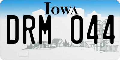 IA license plate DRM044
