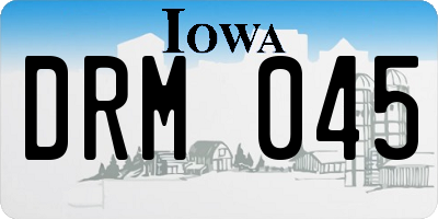 IA license plate DRM045
