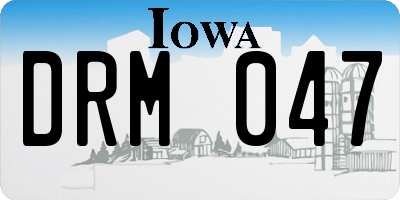 IA license plate DRM047