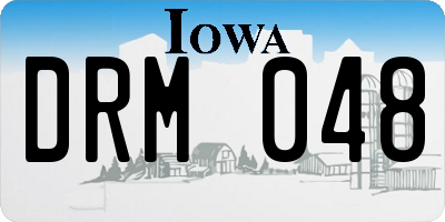 IA license plate DRM048