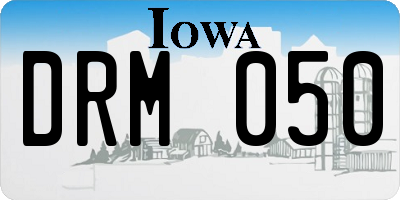 IA license plate DRM050