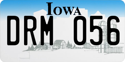 IA license plate DRM056