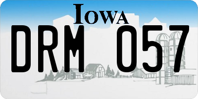 IA license plate DRM057