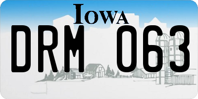 IA license plate DRM063