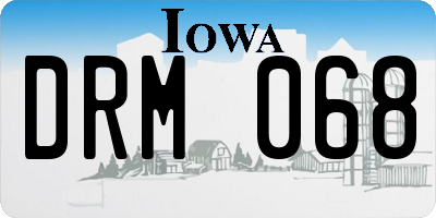 IA license plate DRM068