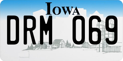 IA license plate DRM069
