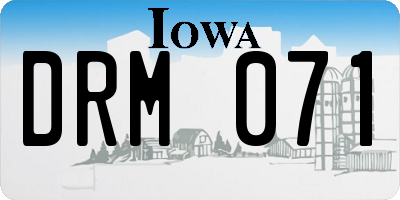 IA license plate DRM071