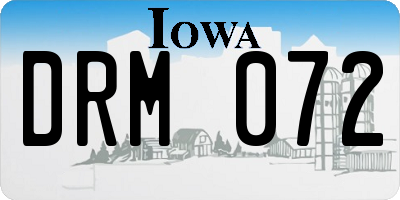 IA license plate DRM072