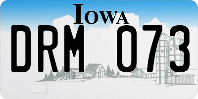 IA license plate DRM073