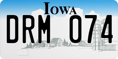 IA license plate DRM074