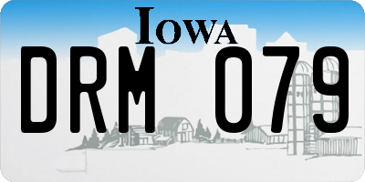 IA license plate DRM079