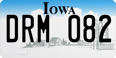 IA license plate DRM082