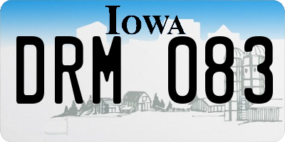 IA license plate DRM083