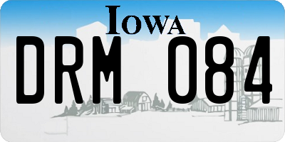 IA license plate DRM084