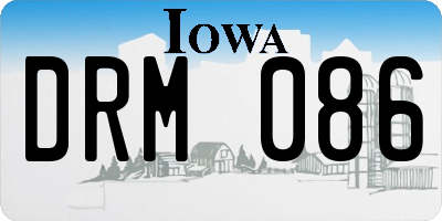 IA license plate DRM086