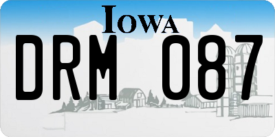 IA license plate DRM087