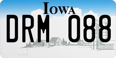 IA license plate DRM088