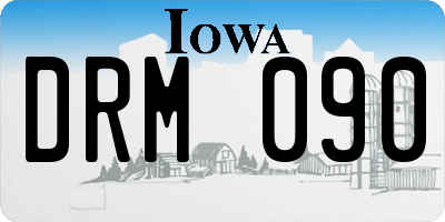 IA license plate DRM090