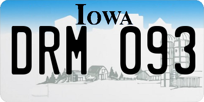 IA license plate DRM093
