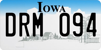 IA license plate DRM094