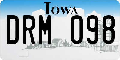 IA license plate DRM098
