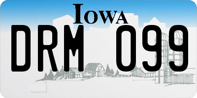 IA license plate DRM099