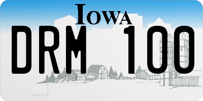 IA license plate DRM100