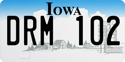 IA license plate DRM102