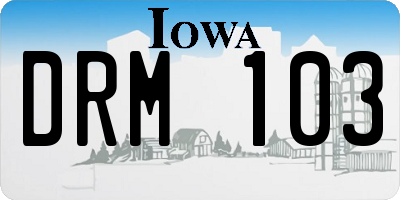 IA license plate DRM103