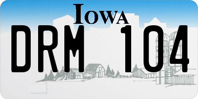 IA license plate DRM104