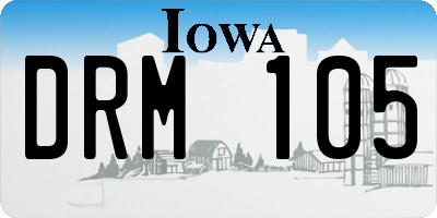 IA license plate DRM105