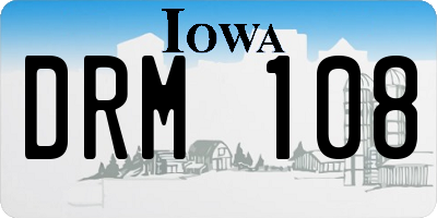 IA license plate DRM108