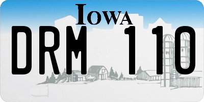IA license plate DRM110